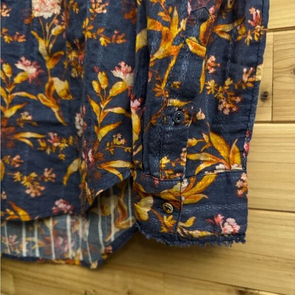 Sundance Size Small Dark Romantic Floral Ruffle Peasant V Neck Blouse - Picture 7 of 14